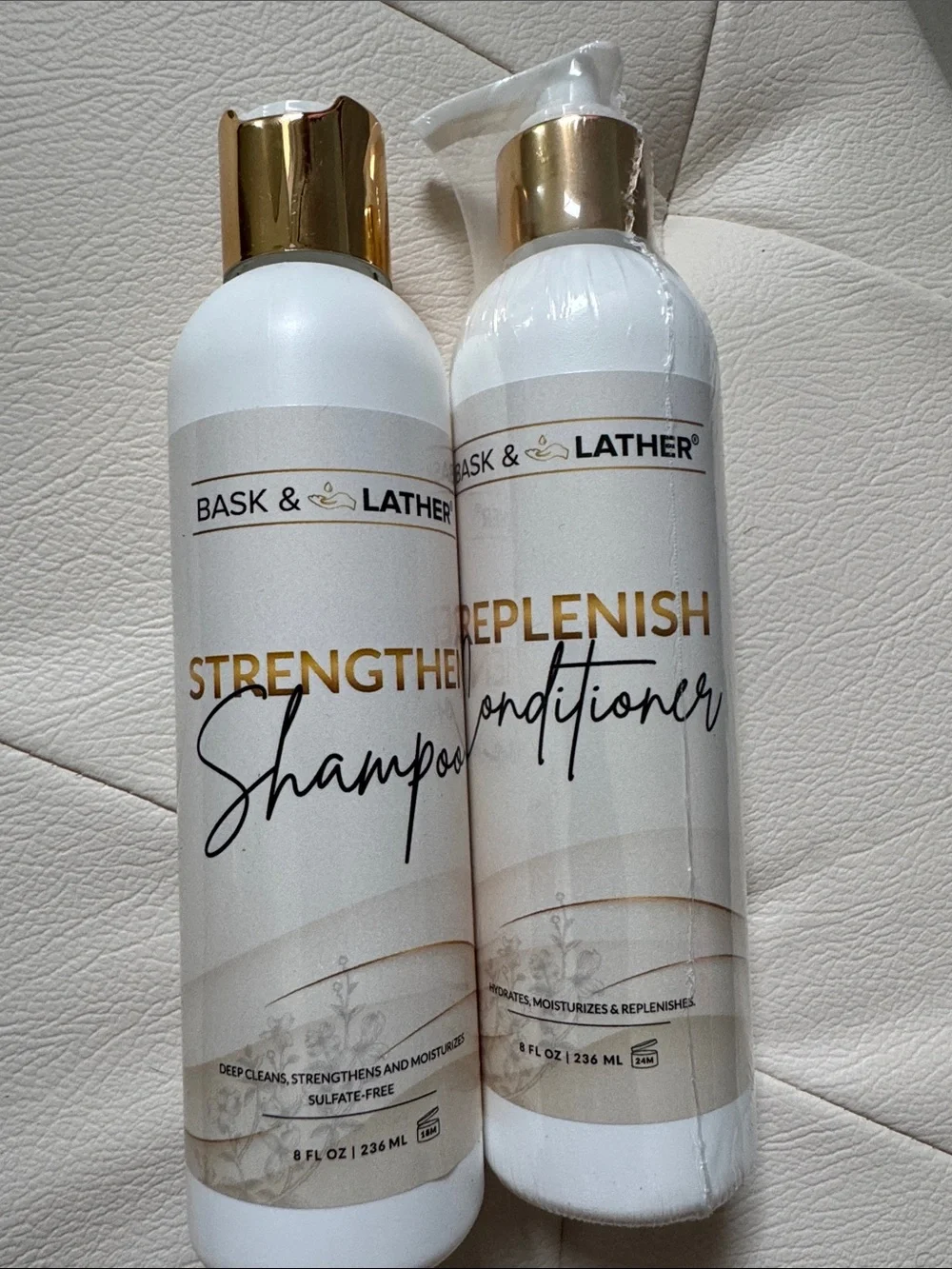Strengthening Shampoo and Replenish Conditioner - White/Gold